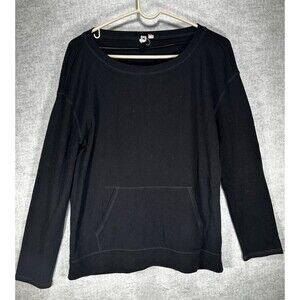 Cable & Gauge Women's  Pullover Long Sleeve Top  Size Medium Black Pockets
